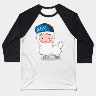 Cute lamb llama in a cap with the inscription boy Baseball T-Shirt